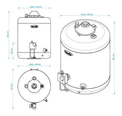 Termotanque A Gas Escorial 45l Apto Para Colgar Y Apoyar Blanco