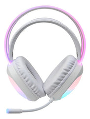 Auricular Headset Gaming Marvo H8959 Lumi 40 Mic Flexible Cs Color Blanco