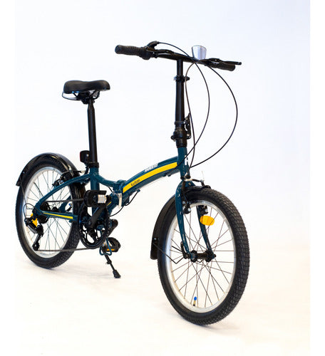 Bicicleta Plegable Randers Rodado 20 Shimano 7 Velocidades Color Azul