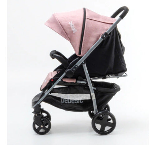 Cochecito Travel System Bebesit 1390ts-f Manillar Rosa Cts Rosa Plateado