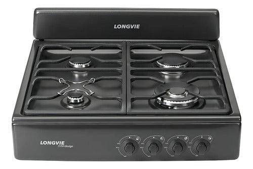 Anafe A Gas Longvie A16601g Grafito Encendido Una Mano Color Grafito