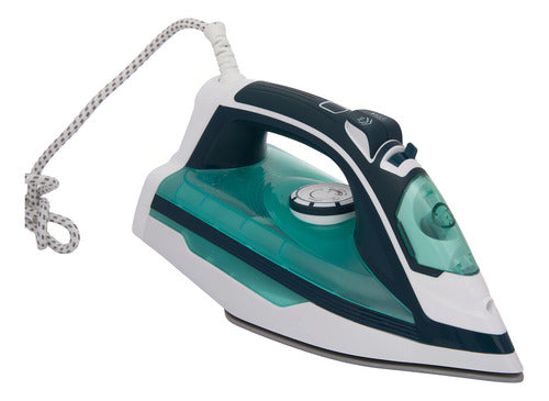 Plancha Kanji 2200w A Vapor Base Ceramica Kjh-pl2403 Verde Aqua