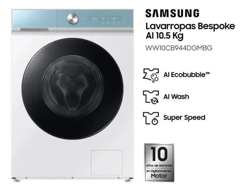 Lavarropas Samsung Ww10cb944dgmbg Bespoke Ia 10.5 Kg White Blanco