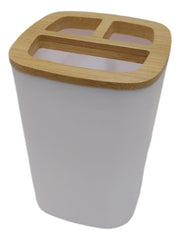 Set Baño X 6 Cesto Dispenser Jabonera Vaso Escobilla Blanco Blanco