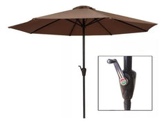 Sombrilla Central Playa Jardin De 2,7m Con Manivela Marrón Marrón Oscuro Lisa