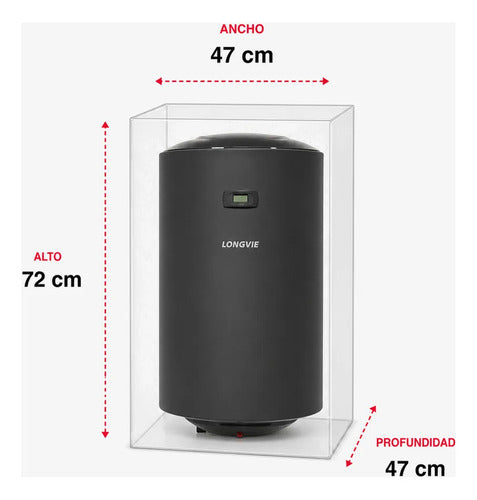 Termotanque Eléctrico Longvie Tep60d De 60l Alta Recup 3000w Grafito