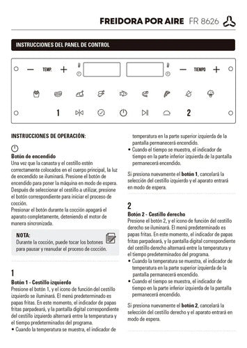 Freidora De Aire Ultracomb Fr-8626 11,2 Litros Con Control De Temperatura Y Superficie Antiadherente Negro