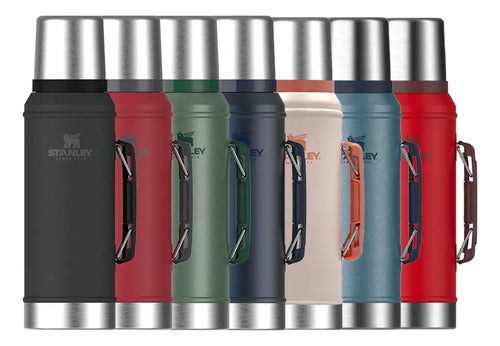 Termo Stanley Clásico 950ml Inox Manija Tapon Cebador Verde Verde