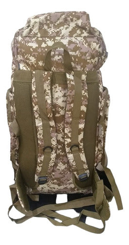 Mochila Para Camping Trekking Outdoor Camuflado Beige 75l Ct Beige Camuflado