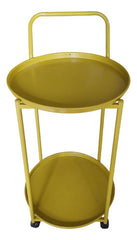 Mesa Carro Bar De Metal De 2 Niveles 4 Ruedas Tm Dorado Dorado Oscuro