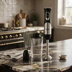 Mixer Licuadora De Mano Atma Lmat21122in Vaso 500ml Batidor Negro