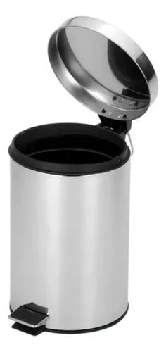 Tacho Cesto De Basura 5 Litros Con Pedal Acero Inoxidable Tm Color Gris
