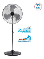 Ventilador De Pie 3 Aspas Liliana Vpc22 3 Velocidades 55.88 Cm Negro/plata Plata Metal 3