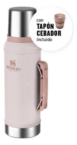 Termo Stanley Clasico Rosa Manija Tapon Cebado 950ml Rosa Claro