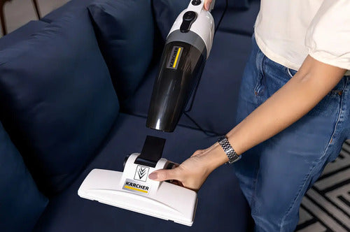 Aspiradora Sin Bolsa Compacta Vertical 2 En 1  Karcher Vcl 1 Blanco