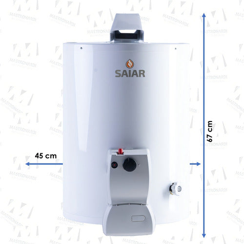 Termotanque Multi Gas De Colgar 50 Litros Saiar Rheem Tcg050 Color Blanco