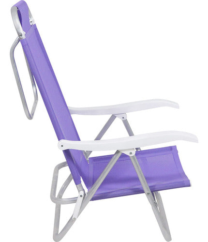 Reposera De 6 Posiciones Bel Sunny Aluminio Pvc Lila Violeta