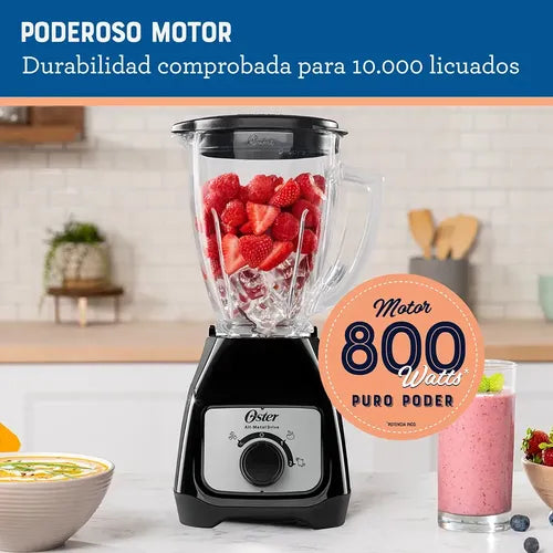 Licuadora Oster Blstkag 800 W Jarra De Vidrio Negro