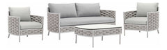Juego Sillones Living Jardin Exterior Aluminio Loop Tio Musa Color Gris