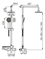 Griferia Fv Puelo Monocomando Ducha 0312/b5 Con Duchador
