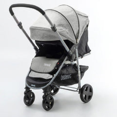 Coche De Paseo Bebesit 1390-e Gris Con Manillar Rebatible Gris Plateado