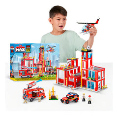 Bloques Para Armar 976pz Max City Estación De Bomberos -zuru 976