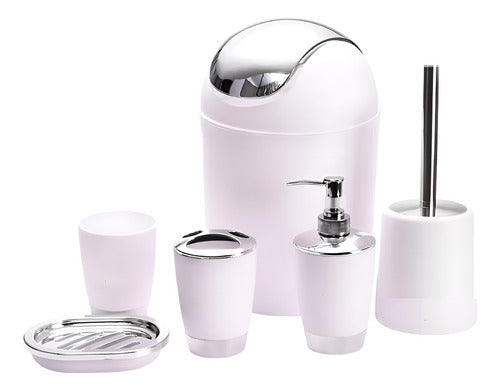 Set Kit Accesorios Baño Juego 6 Piezas Tm Bj3919 Blanco