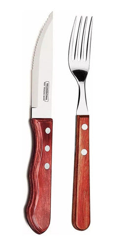 Juego De Cubiertos 12 Piezas Tramontina Polywood 21199/796 Marrón