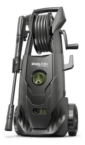 Hidrolavadora Electrica Philco Pro 1800w 220v Portatil Con Carretel 140 Bar Negro 50 Hz/60 Hz