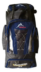 Mochila Mochileros Camping Trekking Negro Azul Oscuro 90l Azul Oscuro Geométrico