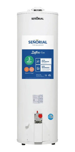 Termotanque Multigas Señorial Zafiro De Pie 160lts Tio Musa Blanco