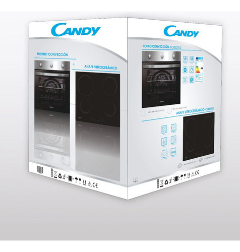 Candy Combo Horno Electr. Fidcx602 + Anafe Eléctrico Ch64ccb Color Plateado Y Negro