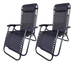 2 Reposeras Jardin Gravedad Zero Negro Hierro Coversol Cs