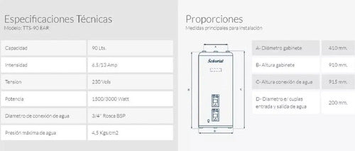 Termotanque Electrico Señorial Family 90l Alta Recuperacionc Gris Plata