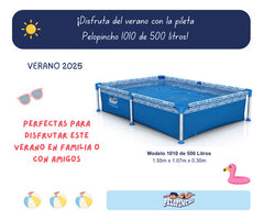 Pileta Estructural Rectangular Pelopincho 1010 Con Capacidad De 500 Litros 1.55x1.07 M Azul Mosaico