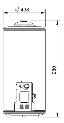 Termotanque A Gas Longvie 75 Litros De Pie T3075pf Blanco