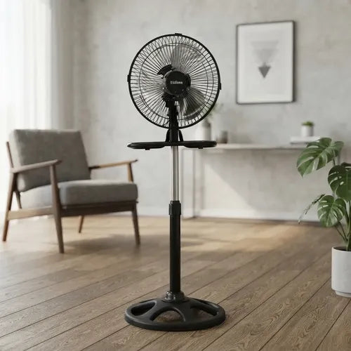 Ventilador De Pie Pared Turbo 3 En 1 Liliana Vp10m 60w 25.4 Cm Negro 3