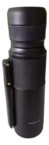 Termo Vivendi De 1200 Ml De Acero Inox Negro Libre De Bpa