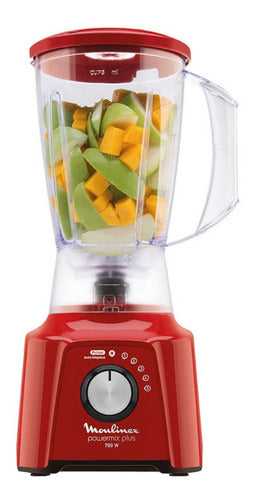 Licuadora Powermix Plus 2 Litros Roja Color Rojo Moulinex