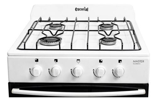Cocina Escorial Master Classic A Gas Natural 4 Hornallas Blanca Puerta Con Visor Blanco