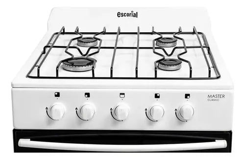 Cocina Escorial Master Classic A Gas Natural 4 Hornallas Blanca Puerta Con Visor Blanco