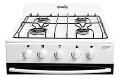 Cocina Escorial Master Classic A Gas Natural 4 Hornallas Blanca Puerta Con Visor Blanco