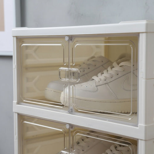 Organizador Plegable Plastico De Zapatillas 6 Cajones VIVENDI Blanco