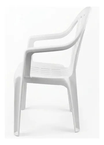 6 Sillas Plasticas Apilables Interiores Exteriores Tm H:100k Blanco Lisa