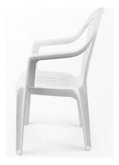 6 Sillas Plasticas Apilables Interiores Exteriores Tm H:100k Blanco Lisa
