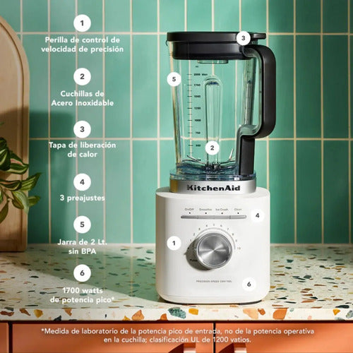 Licuadora Kitchenaid Pure Power 2 Lts 1200 W Blanco