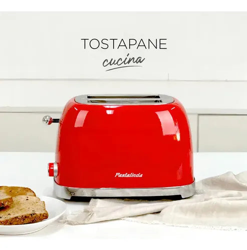 Tostadora Eléctrica Pastalinda Tostapane 2 Rodajas 220w Roja Con Funciones Rojo