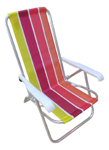 Reposera Plegable Botafogo 4 Posiciones Aluminio Rojo Cts Rojo