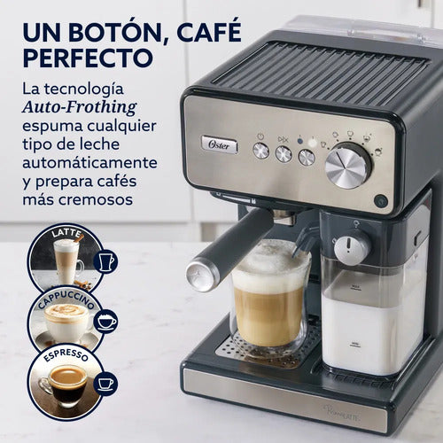 Cafetera Espresso Automatica Oster 6604s Primalatte 15 Bar Plateado