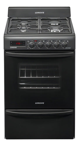 Cocina A Gas Longvie 21501gt 56cm Inox Grill Eléctrico Color Grafito